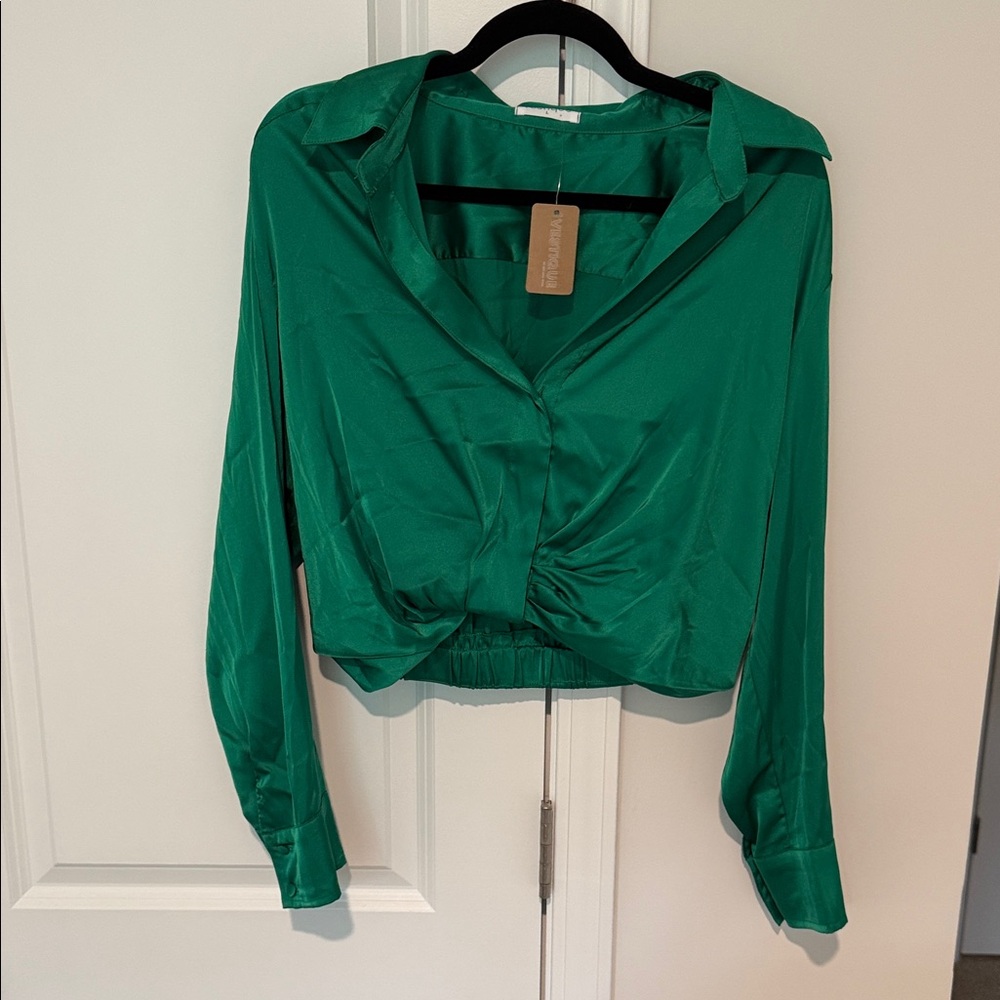 Vestique Emerald Satin Blouse
